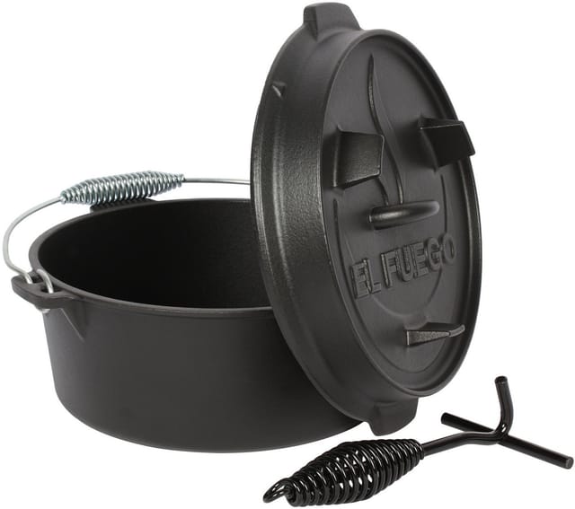 El Fuego Dutch-Oven Gusseisen 11,4, Deckel 2,2, Schwarz