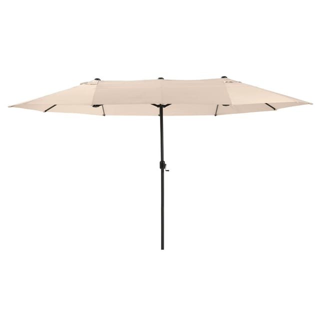 Leco Marktschirm 460 cm x 270 cm Beige mit Kurbelmechanik