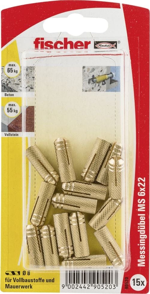 Fischer Messingdübel MS 6 x 22 K (15 ST)