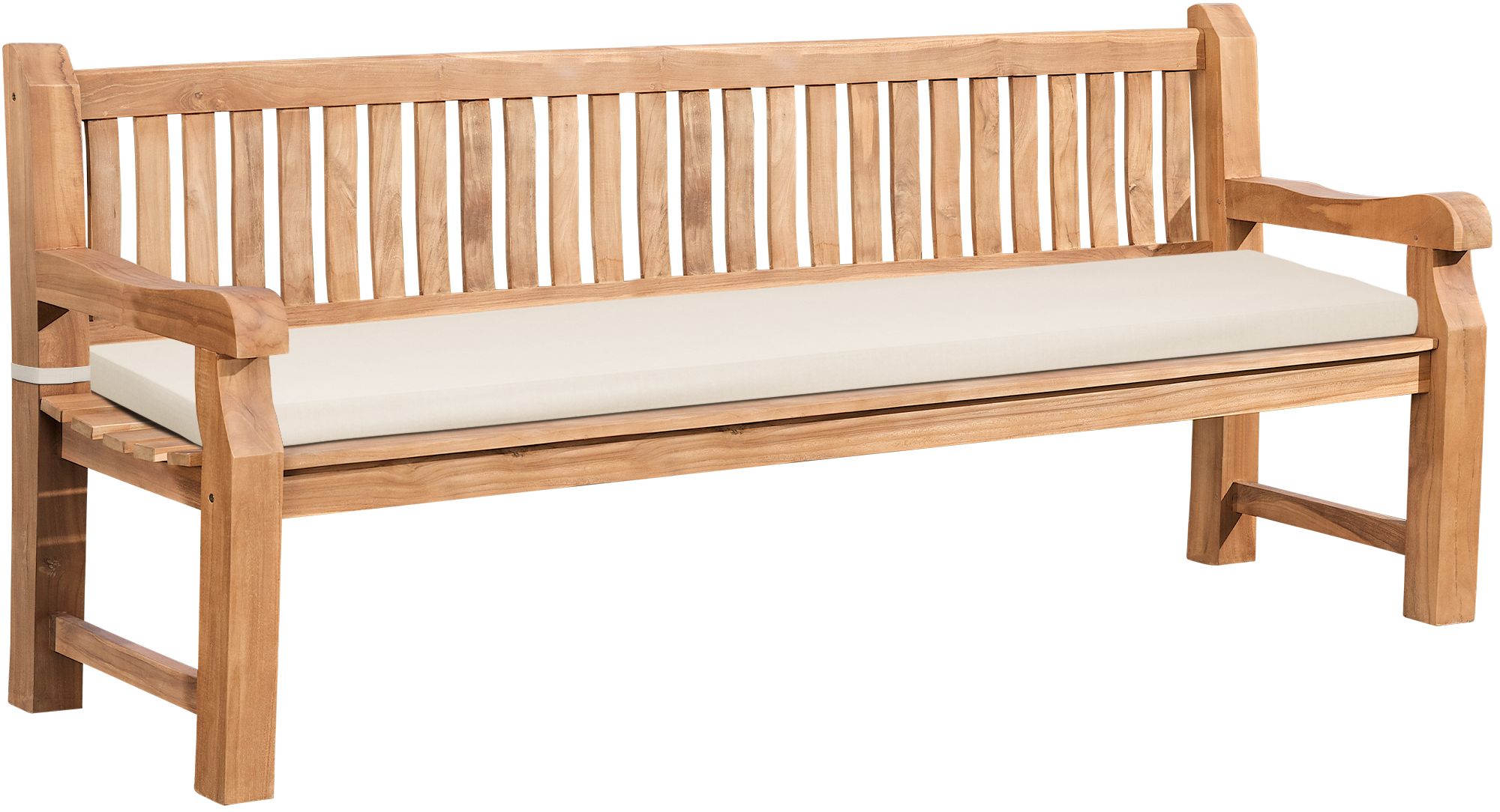 Gartenbank Teakholz Daxon Mit Sitzkissen Creme 220 Cm