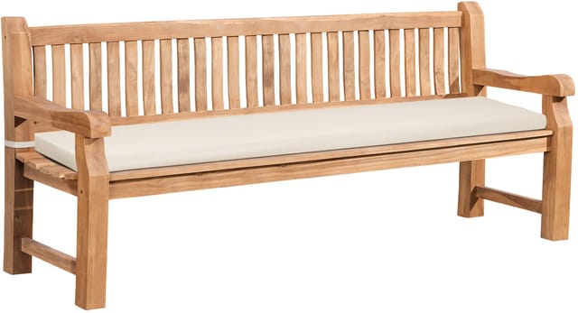 Gartenbank Teakholz Daxon Mit Sitzkissen Creme 220 Cm