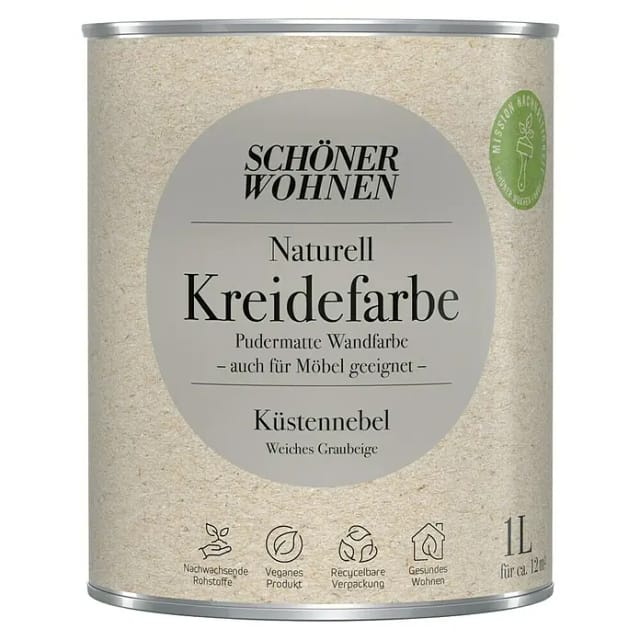 Schöner Wohnen Kreidefarbe Naturell Küstennebel 1,
