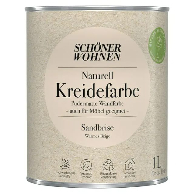 Schöner Wohnen Kreidefarbe Naturell Sandbrise 1,