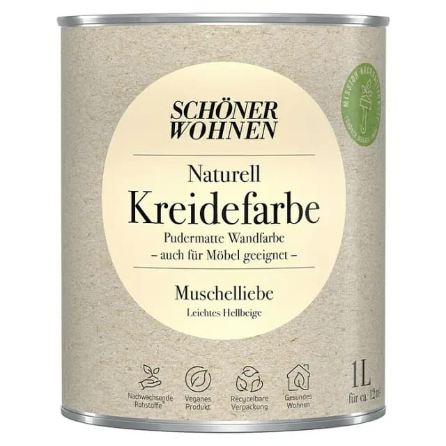 Schöner Wohnen Kreidefarbe Naturell Muschelliebe 1,