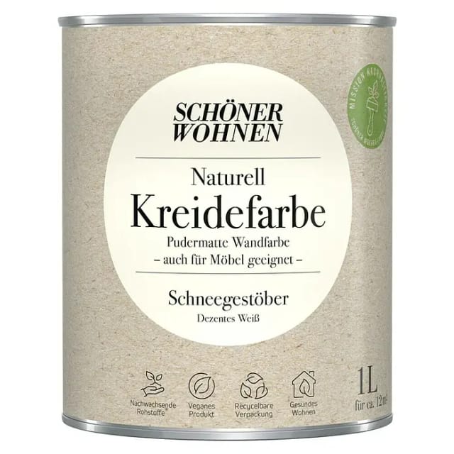 Schöner Wohnen Kreidefarbe Naturell Schneegestöber 1,