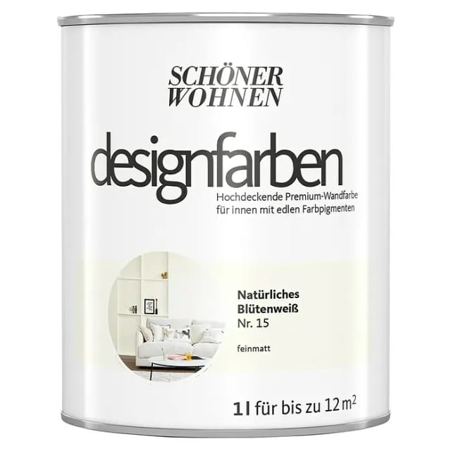 Schöner Wohnen Designfarben Natürliches Blütenweiß 1,
