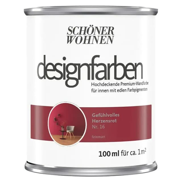Schöner Wohnen Designfarben Gefühlvolles Herzensrot 100 ml