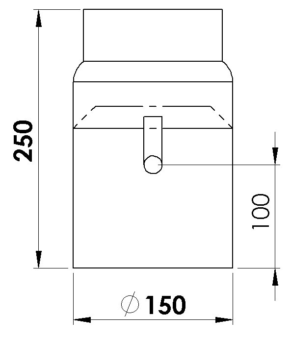 Rauchrohr 150 Mm Ø, 250 Mm Mit Drosselklappe