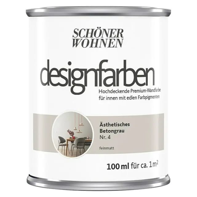Schöner Wohnen Designfarben Ästhetisches Betongrau 100 ml