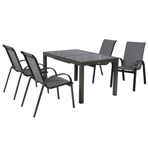 Amalfi Set 5tlg Alu/textil Ausziehtisch 150 (210) X 90 Cm Bild 4