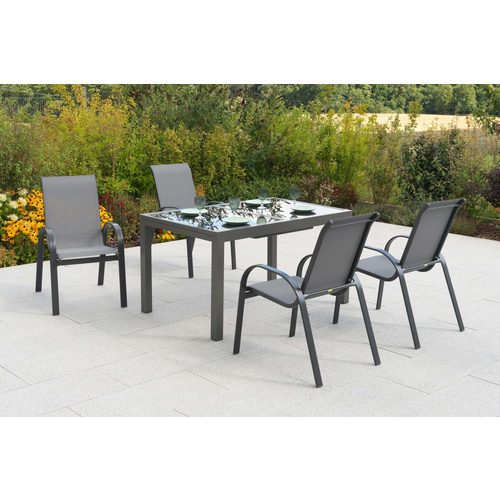 Amalfi Set 5tlg Alu/textil Ausziehtisch 150 (210) X 90 Cm Bild 5
