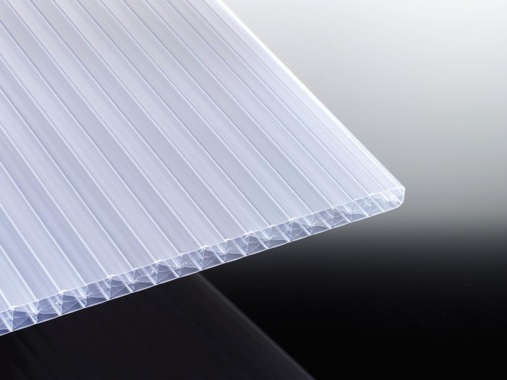 Pc-stegfünffachplatte Fachwerk 980 X 5000 Mm Weiß-opal, 16 Mm