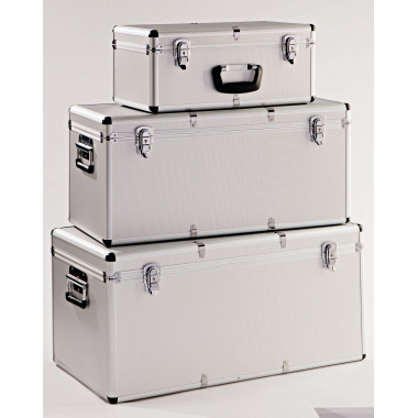 Mehrzweck-aluboxen 3er-set Silber, Abschließbar