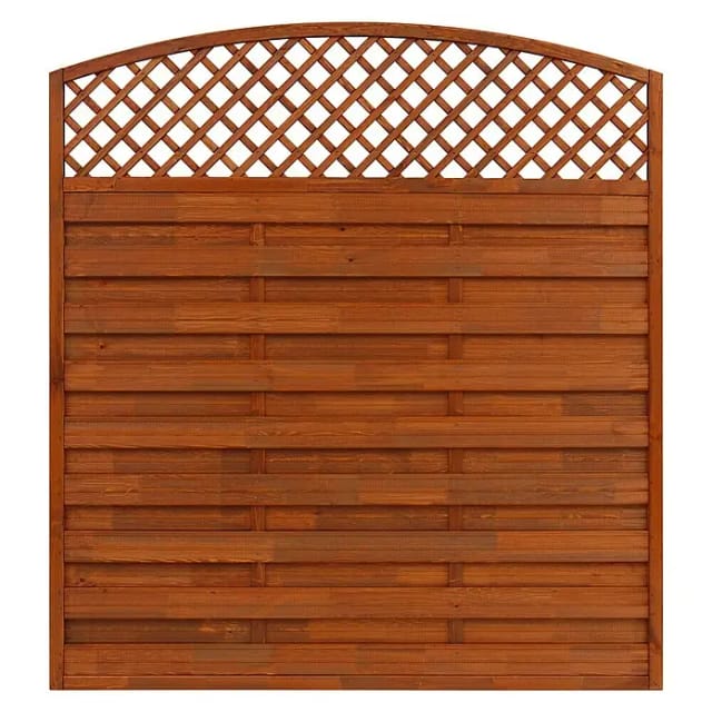 Sichtschutzzaun Element Bordeaux Teakfarben 180/195 cm x 180 cm
