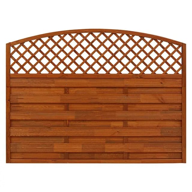 Sichtschutzzaun Element Bordeaux Teakfarben 120/135 cm x 180 cm