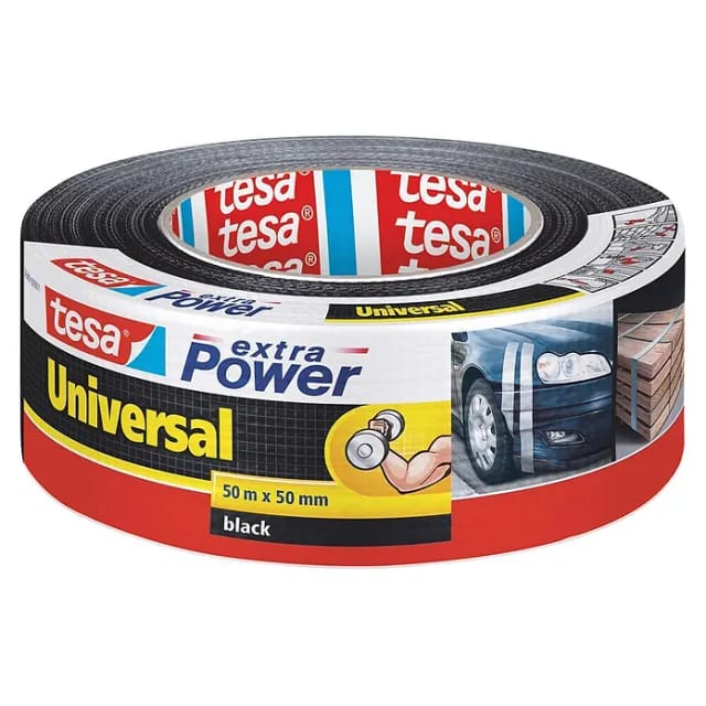 Tesa Extra Power Universal Klebeband 50 m x 50 mm Schwarz