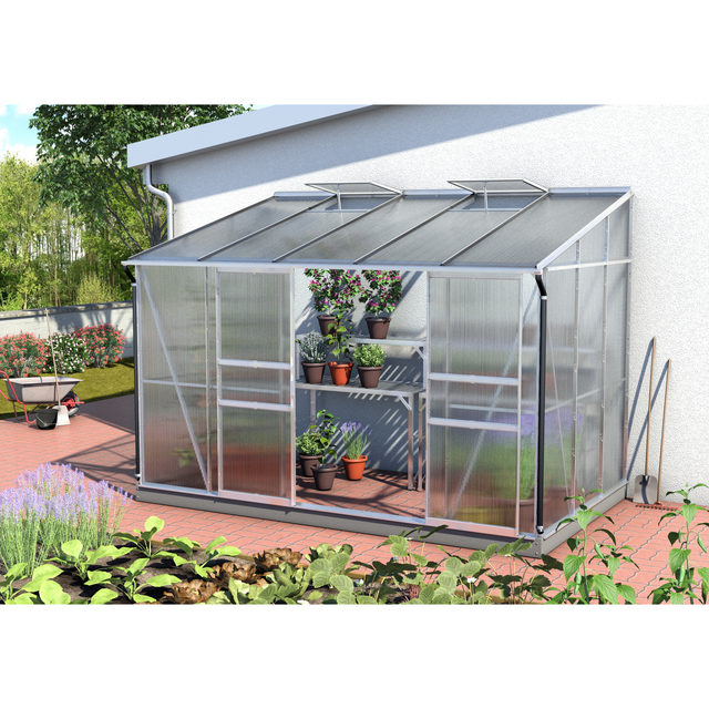 Anlehn-Gewächshaus Ida 6500 HKP 4 mm Alu-Blank