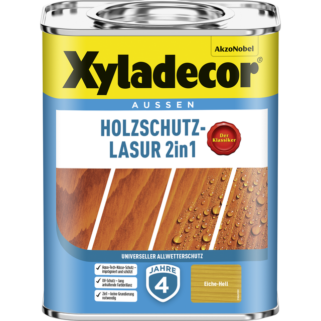 Xyladecor Holzschutz-Lasur 2in1 Eiche-Hell matt 750 ml