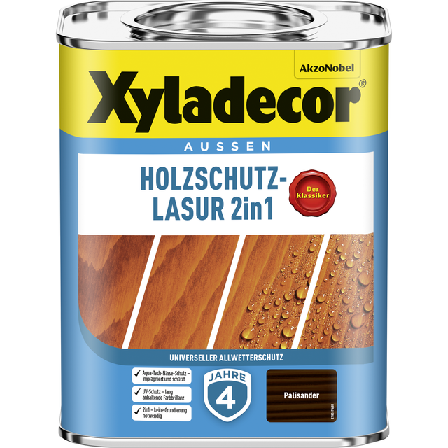 Xyladecor Holzschutz-Lasur 2in1 Palisander matt 750 ml