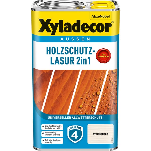 Xyladecor Holzschutz-Lasur 2in1 Weißbuche matt 2,5,