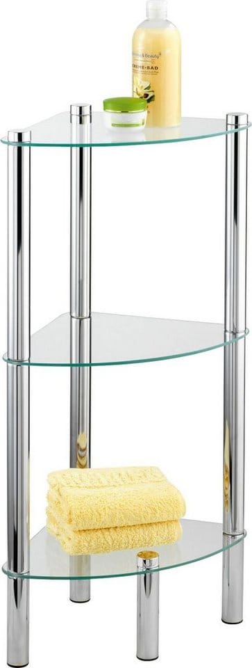 Wenko Haushalts- und Badeckregal Yago chrom mit 3 Glasplatten