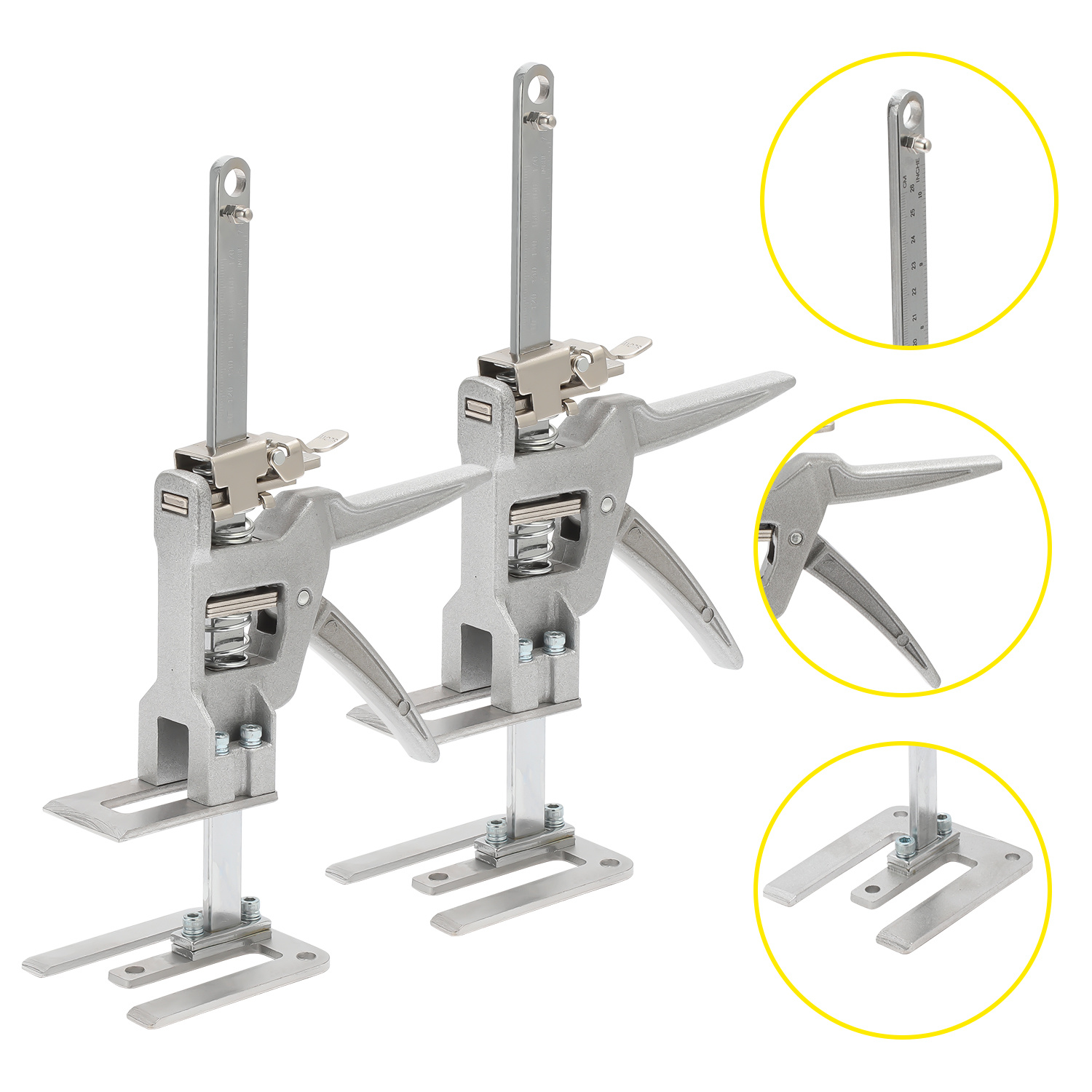 Tolletour Möbelheber Set 2 Stück Mit Skala, Fein Einstellbarer Montageheber 0-145 Mm, Plattenheber Für Möbel, Bis 150 Kg