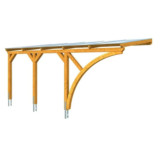 Skan Holz Carport Eifel 300 cm x 541 cm Eiche hell