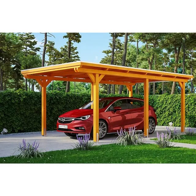 Skan Holz Carport Emsland 354 cm x 604 cm Eiche hell