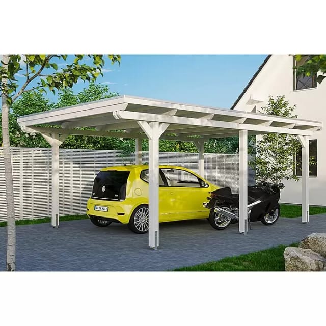 Skan Holz Carport Emsland 404 cm x 604 cm Weiß