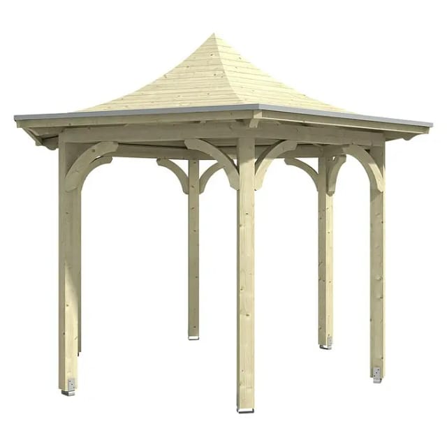 Skan Holz Pavillon Versailles Leimholz 418 cm x 360 cm Natur