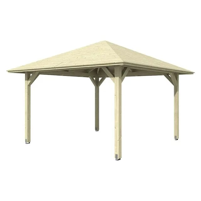 Skan Holz Holz-Pavillon Cannes 2 Natur unbehandelt 359 cm x 359 cm