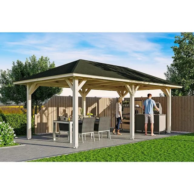Skan Holz Holz-Pavillon Orleans 1 Natur unbehandelt 294 cm x 576 cm