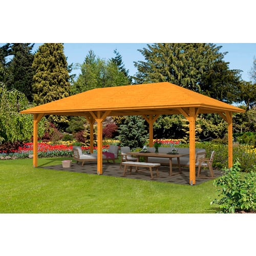 Skan Holz Holz-Pavillon Orleans 2 Eiche hell,asiert 359 cm x 706 cm