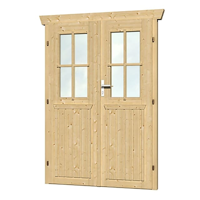 Skan Holz Doppeltür BxH 117,5 x 179,5 cm halbverglast für 28 mm Häuser