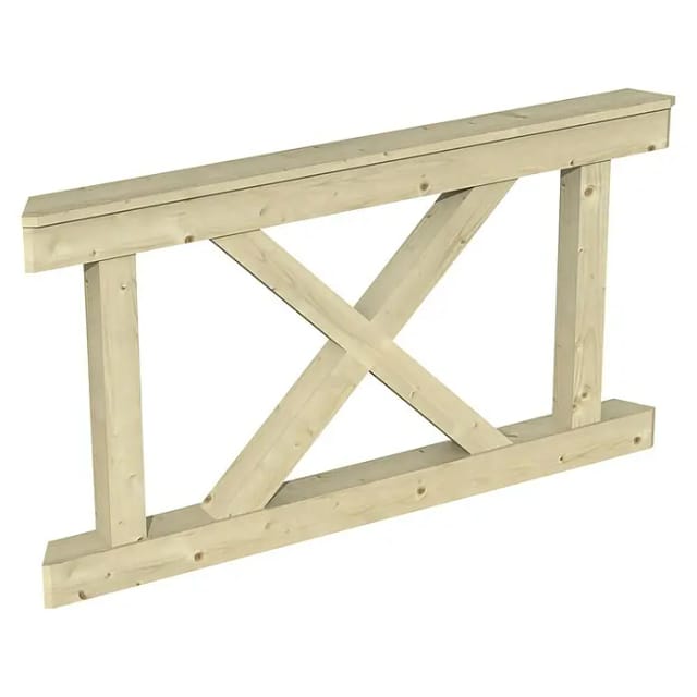 Skan Holz Brüstung Andreaskreuz 150 x 84 cm Fichte Natur