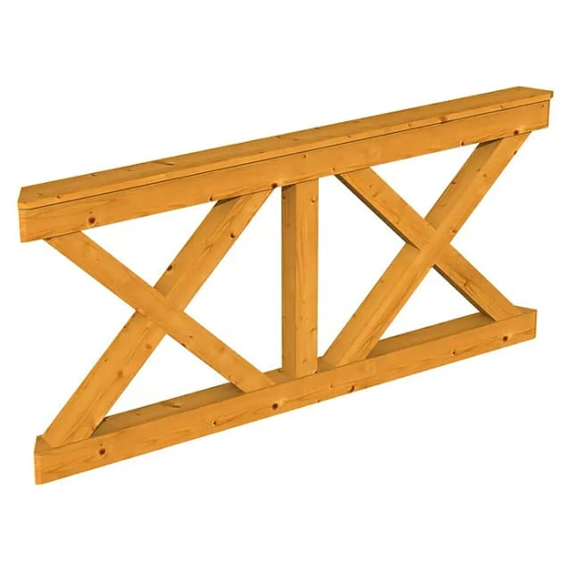 Skan Holz Brüstung Andreaskreuz 180 x 84 cm Fichte Eiche hell
