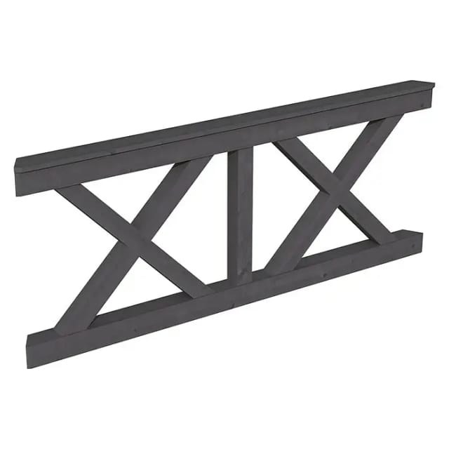 Skan Holz Brüstung Andreaskreuz 210 x 84 cm Fichte Schiefergrau