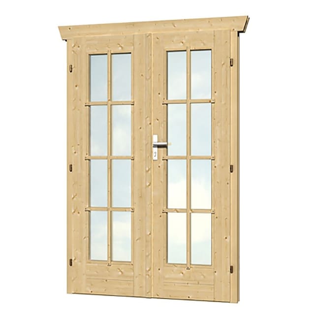 Skan Holz Doppeltür BxH 117,5 x 186,5 cm vollverglast für 45 mm Häuser