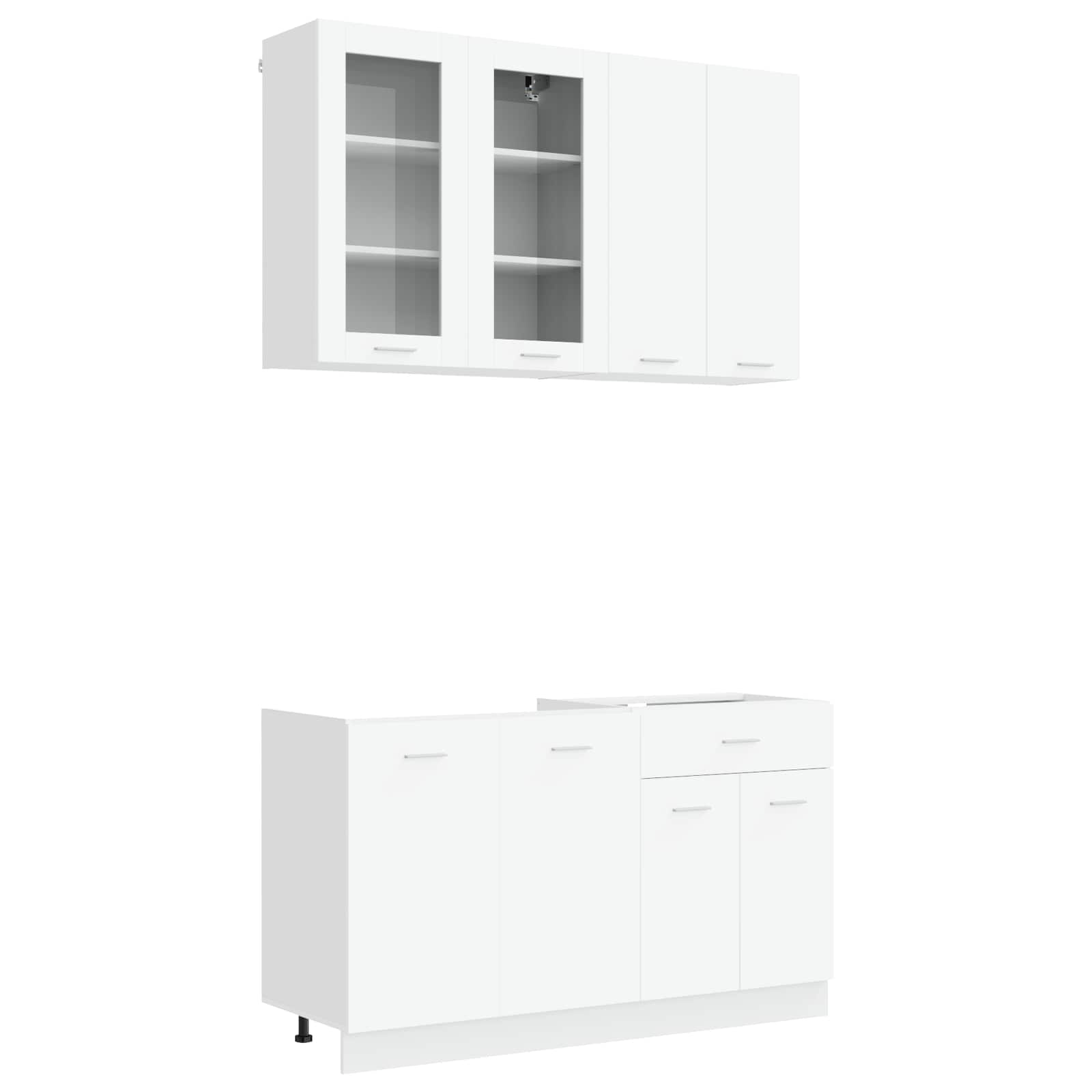 Kücheneinheit Lyon 4 Pcs Weiß Holzwerkstoff Vidaxl