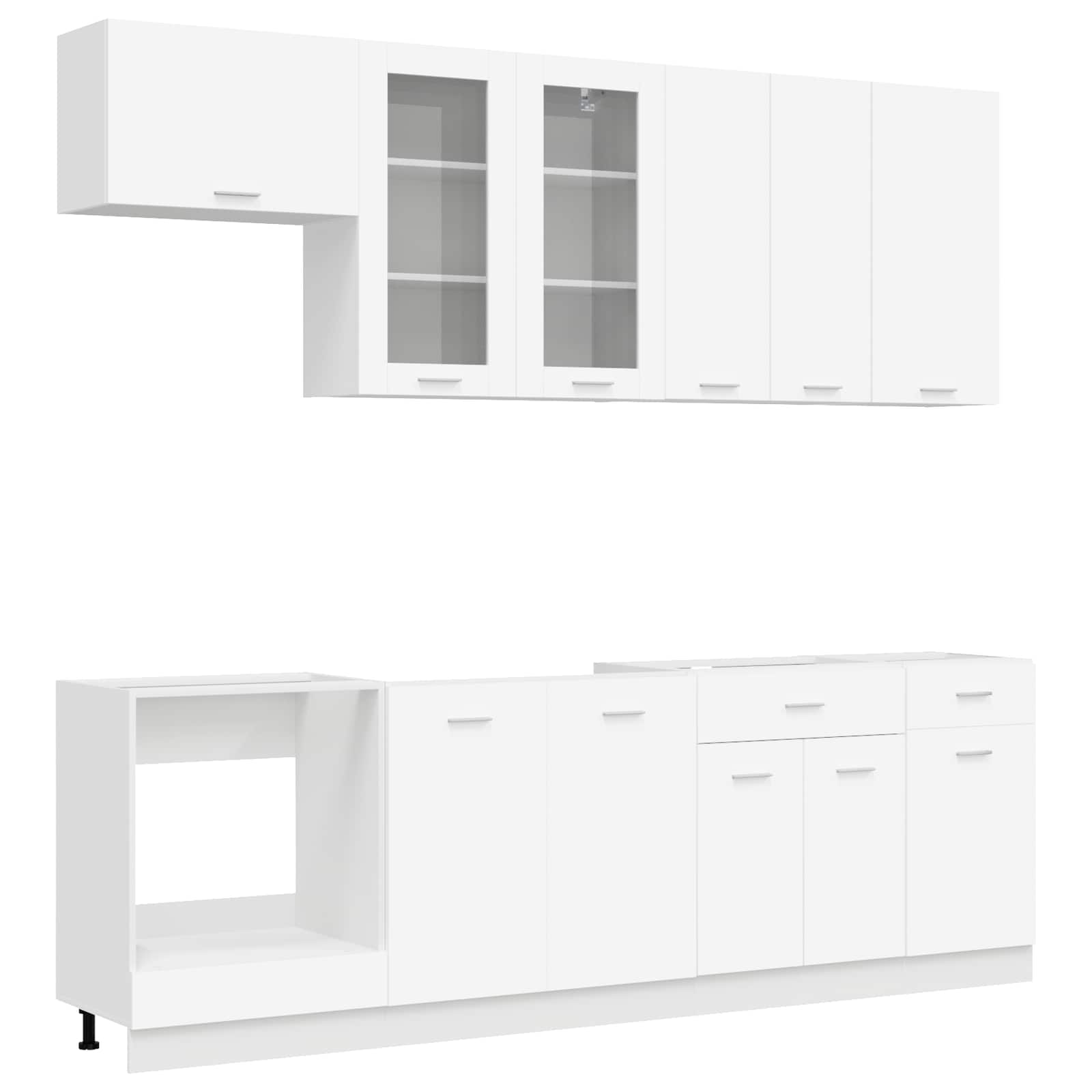 Kücheneinheit Lyon 8 Pcs Weiß Holzwerkstoff Vidaxl