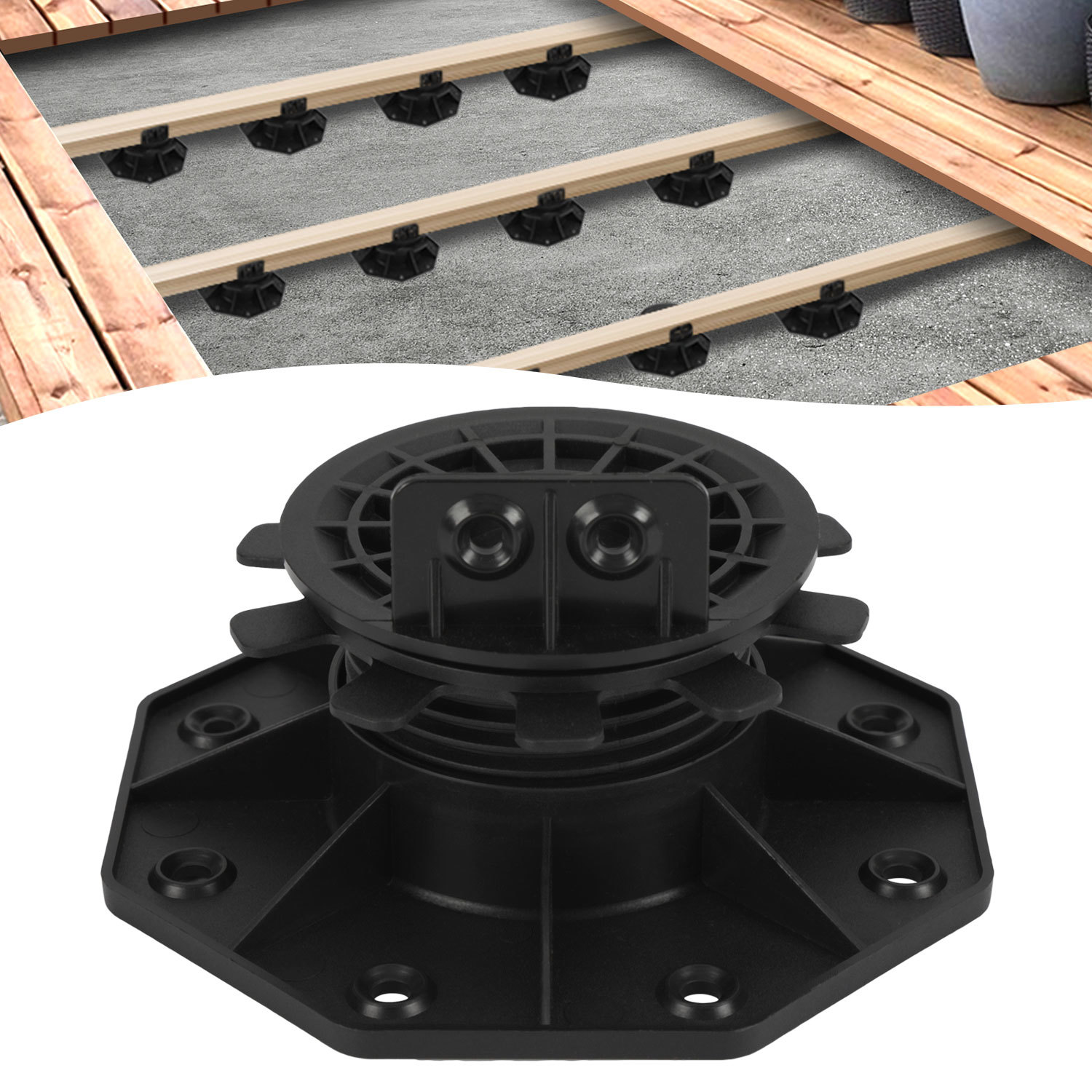 Wolketon 30 Stück Stelzlager Höhenverstellbar, 40-70mm Terrassenlager Einstellbarer Gradient, Füße Verstellbar, Plattenlager Für Terrassenplatten, Bodenplatten, Fliesen, Tragfähigkeit Von 560-660kg