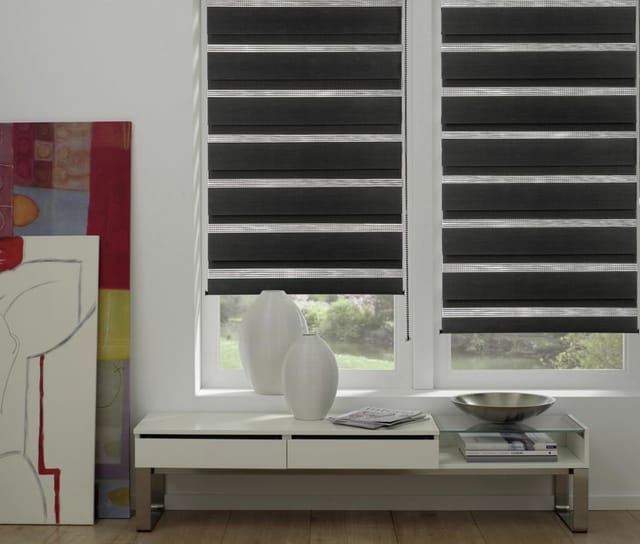 Gardinia Doppelrollo EasyFix 120 cm x 150 cm Schwarz