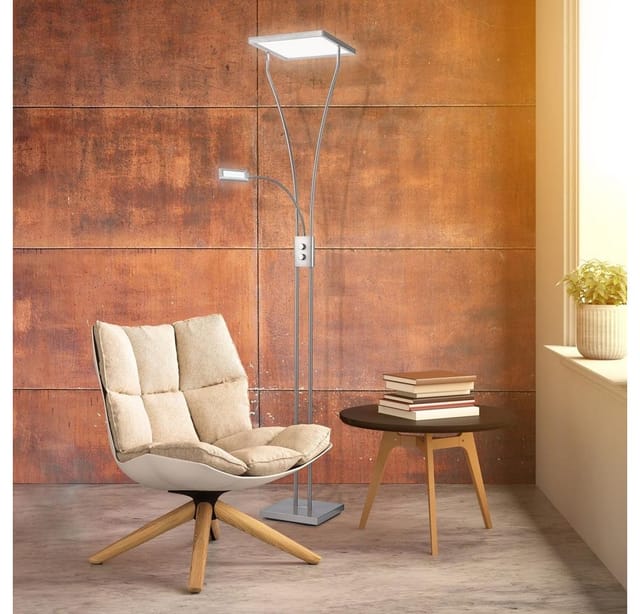 Just Light. LED-Stehleuchte Marian Stahl H: 180 bis 195 cm