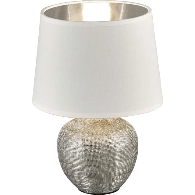 Trio Tischleuchte Luxor H: 26 cm Weiß-Silber