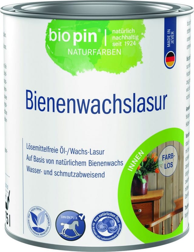 Biopin Bienenwachslasur Transparent 750 ml