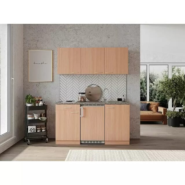 Respekta Küchenzeile KB150BB 150 cm Buche Nachbildung