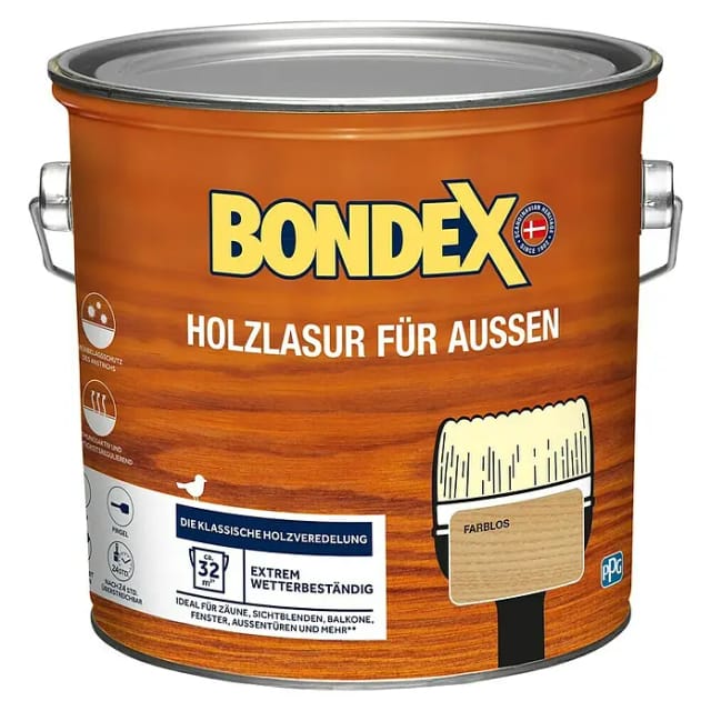 Bondex Holzlasur für Außen Transparent seidenglänzend 2,5,