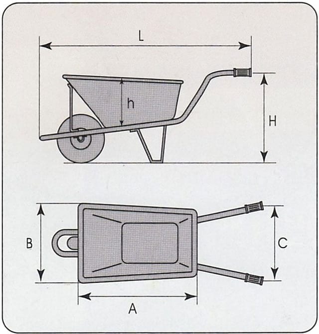 Garten- & Bauschubkarre 85, 160 kg Tragkraft