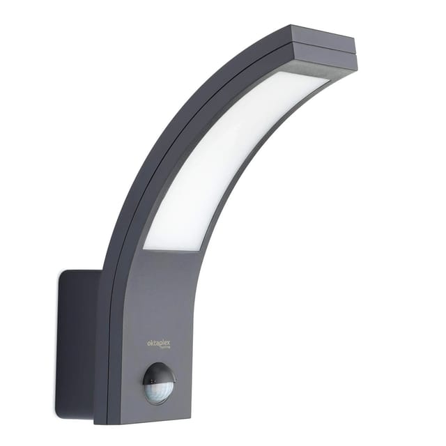 Oktaplex LED Außenleuchte mit Bewegungsmelder Rio Anthrazit IP54 3000K Warmweiß