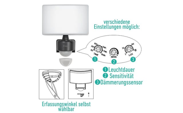 Oktaplex LED Außenstrahler mit Sensor Cali IP65 3000K Warmweiß 30W Anthrazit Master Funktion